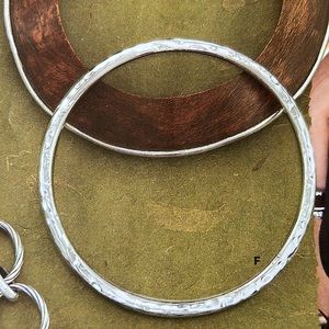 Classic Sterling Silver hammered bangle bracelet